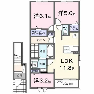 テナム プレッソ メゾン【203号室】の間取り