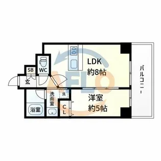 CITY SPIRE十三東【6階】の間取り