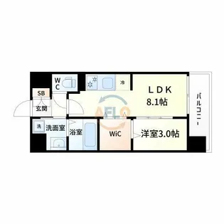 WORVE吹田江坂【9階】の間取り