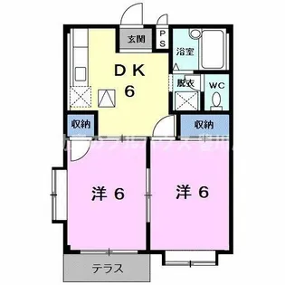 エルディム栗木山【2階】の間取り