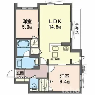シャーメゾン リーゾス【2階】の間取り