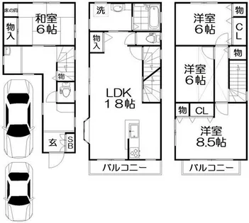 大阪府寝屋川市田井西町【一戸建】の間取り