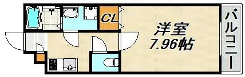 エステイトE神戸長田【3階】の間取り