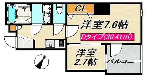 ワコーレヴィータ板宿【8階】の間取り