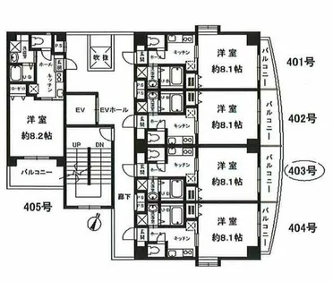 エスポワール御影【4階】の間取り