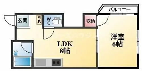 キャロル豊中本町Ⅱ【202号室】の間取り