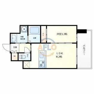 S-RESIDENCE難波西alter【3階】の間取り