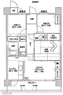 コーシャハイツ相生【2-213号室】の間取り