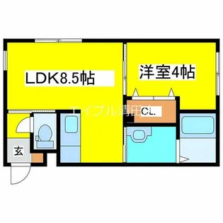 Marriott共栄町【202号室】の間取り