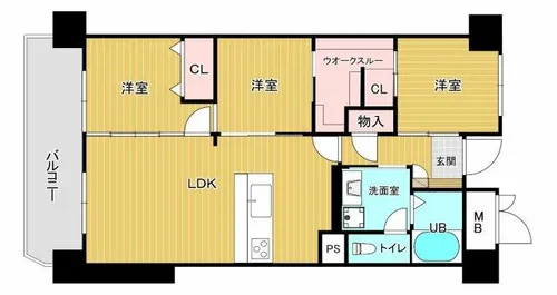 ふよう駅東ハイツ【12階】の間取り