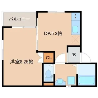 オレスコートハンシン【1階】の間取り