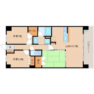 尼崎D.C.グランスクエアNORTH【10階】の間取り