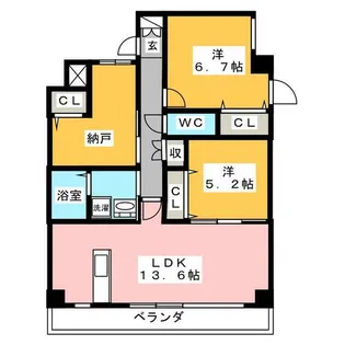 プログレッソ花の木【4階】の間取り