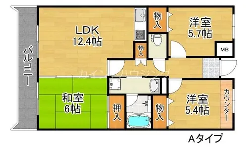 ボヌール御崎【3階】の間取り