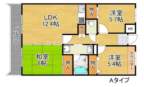 ボヌール御崎【3階】の間取り