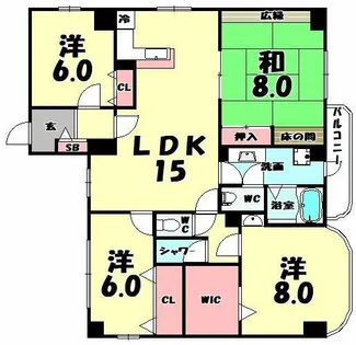 サンライズ長堀【2階】の間取り