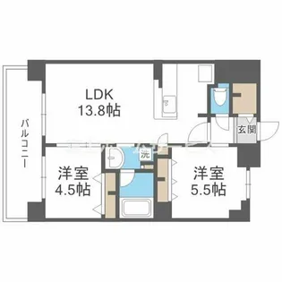セイワパレス美章園駅前【9階】の間取り