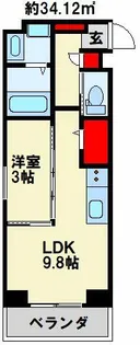 サンレリウス戸畑 201【2階】の間取り