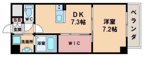 グランデカワノシャーメゾン【6階】の間取り