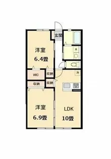 コートキロハナⅡ【1階】の間取り