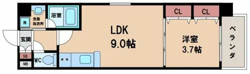 ラルテ天王寺【8階】の間取り