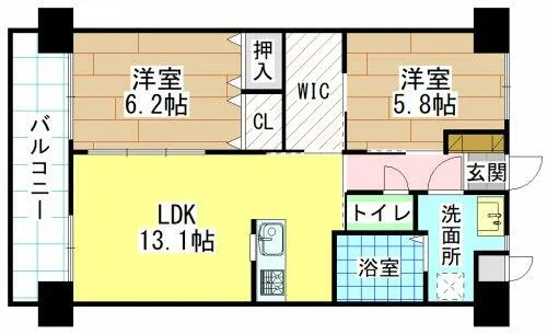 フローラ菜園場【4階】の間取り