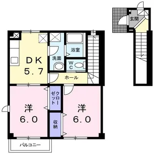 オリーヴハウスA【2階】の間取り