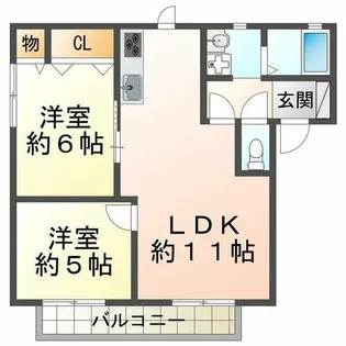 リファインド二ツ屋【2階】の間取り
