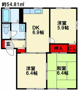 ウィステリア中曽根 Ⅱ【202号室】の間取り