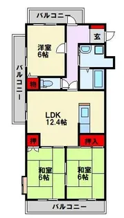 シャトレ諏訪町【8階】の間取り