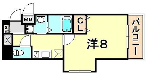 エスティ・ロアール神戸駅前【8階】の間取り