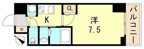 セレニテ神戸元町クレア【15階】の間取り
