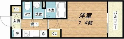 セオリー大阪城サウスゲート【5階】の間取り