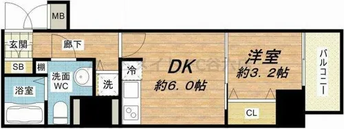 プレサンス松屋町グレース【7階】の間取り