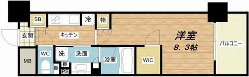 1Kの間取り画像