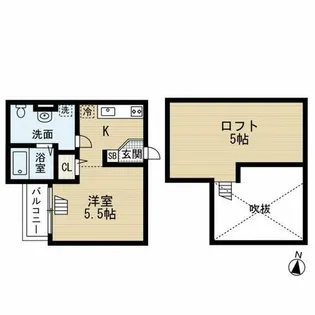 CLOUD鳳(クラウドオオトリ)【203号室】の間取り