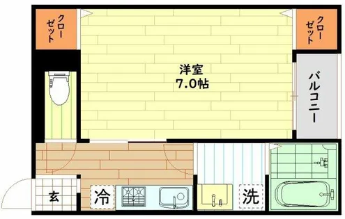 1Kの間取り画像