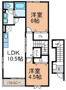 プリンセスガーデンⅢ【201号室】の間取り