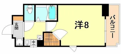 エステムコート三宮山手2ソアーレ【7階】の間取り