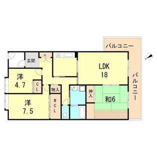 ラ・メール狩口3【5階】の間取り