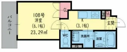 クリエオーレ小若江【2階】の間取り