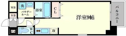 ジュネーゼグラン京町堀【4階】の間取り