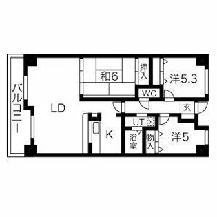 アビタシオン橋本Ⅱ【6階】の間取り