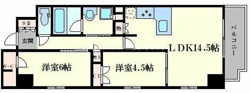 プレサンスロジェ堺筋本町【12階】の間取り