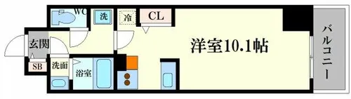 MELDIA CREST TAPP NAMBA-WEST【2階】の間取り