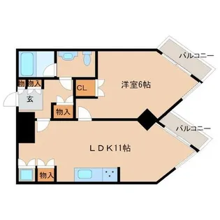 キューブ武庫川7【3階】の間取り
