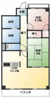 ファミリア岩倉【1階】の間取り