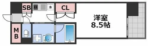 ビエラコート内久宝寺【8階】の間取り