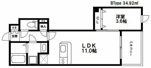 ルーチェ平尾【3階】の間取り