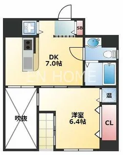 ワイズコート難波ウエスト【9階】の間取り
